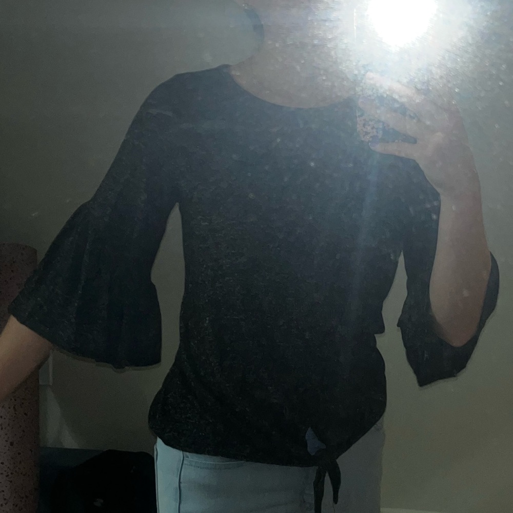 Black Soft 3/4 Sleeve Blouse